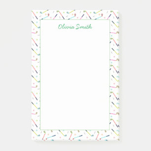 Cute Personalized Golf Pattern Clubs  Post-it Notes