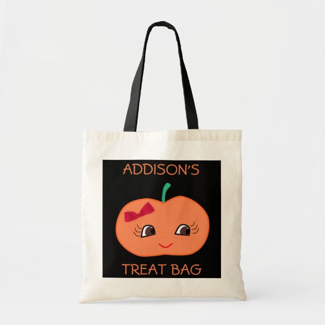 Cute Personalized Halloween Bags With Pumpkin (Front)
