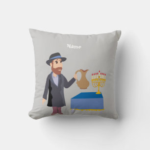 Cute Personalized Hanukkah Throw Pillow
