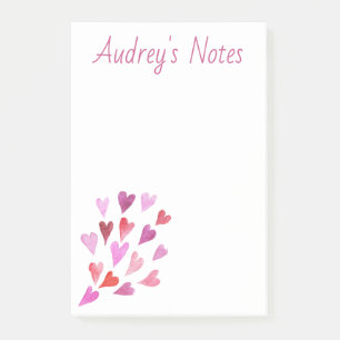 Cute Personalized Hearts Post-it Notes