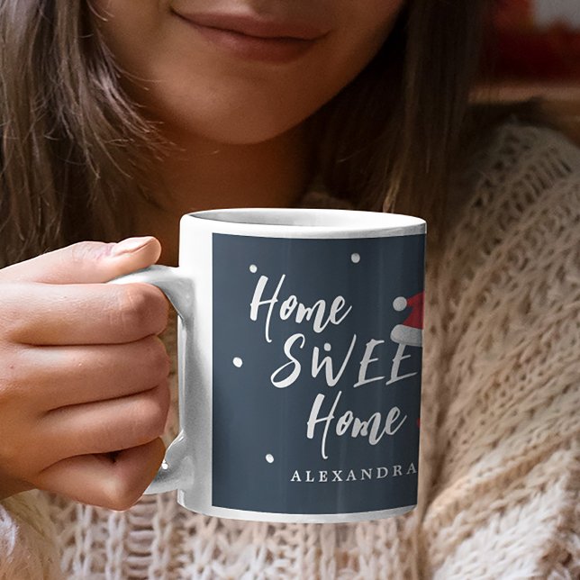 Cute personalized home sweet home script Christmas Coffee Mug (Creator Uploaded)