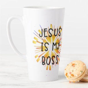 Cute Personalized ★ JESUS IS MY BOSS ★ Religio Latte Mug