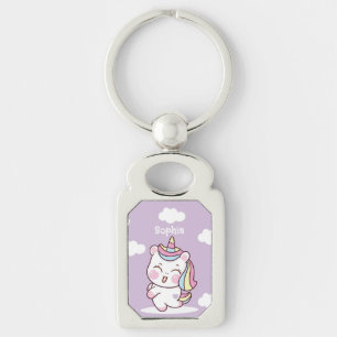Cute Personalized Kawaii Whimsical Unicorn Keychain