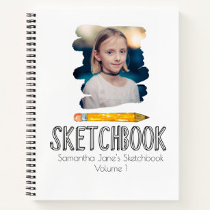 Cute personalized kid sketchbook notebook