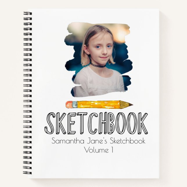 Cute personalized kid sketchbook notebook (Front)