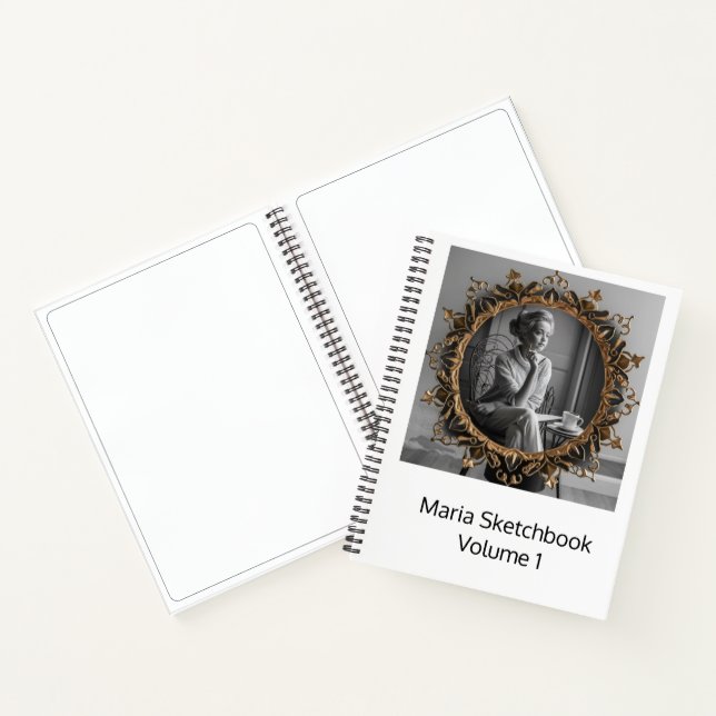 Cute personalized kid sketchbook notebook (Inside)