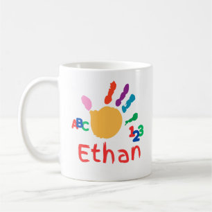 Cute Personalized Kid's ABC Hand Paint 123 Coffee Mug