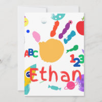 Cute Personalized Kid's ABC Hand Paint 123
