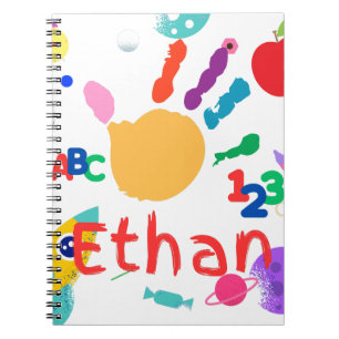 Cute Personalized Kid's ABC Hand Paint 123 Notebook