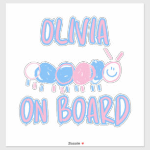 Cute Personalized Kids Doodle Worm Drawing