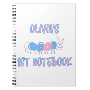 Cute Personalized Kids Doodle Worm Drawing Notebook