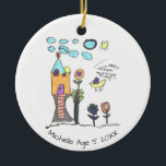 Cute Personalized Kids Drawing Christmas Tree Ceramic Ornament<br><div class="desc">Display your child's actual drawing on the Christmas Ornament on the front and a photo at the back. Its a great tradition you can start for your Personalized Christmas Tree Ornaments. You can also customize it with their handwritten notes as well. Simply take a photo of the kid's artwork or...</div>