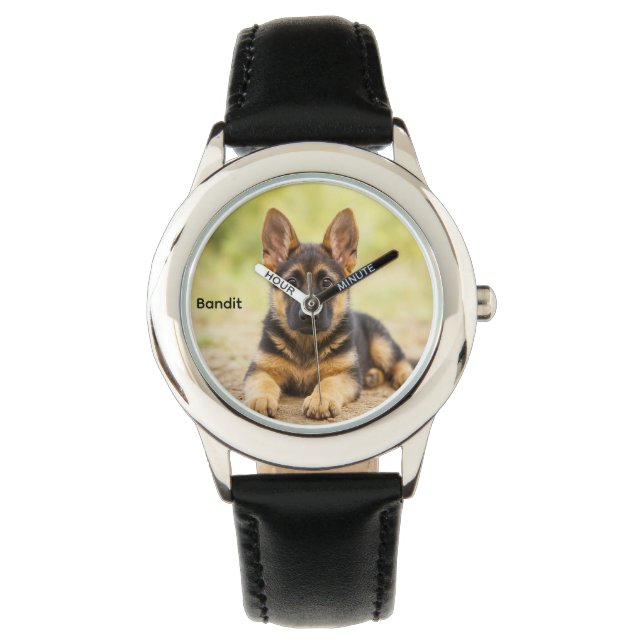 Cute Personalized Kid's German Shepherd Watch (Front)