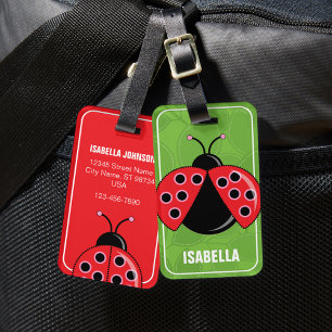 Cute Personalized ladybug Luggage Tag