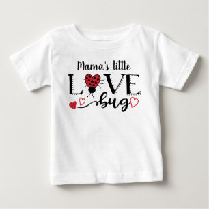 Cute Personalized Ladybug Red Heart Valentine Kids Baby T-Shirt