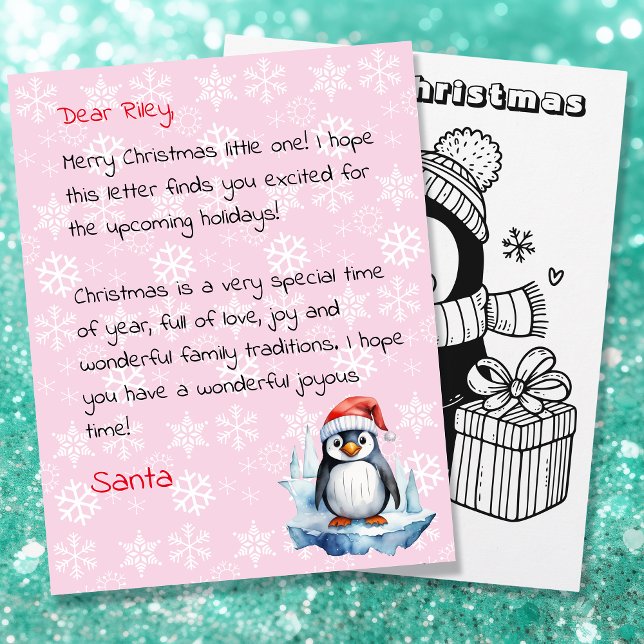 Cute Personalized Letter from Santa Colouring Page (Creator Uploaded)