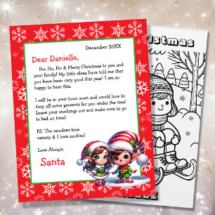 Cute Personalized Letter from Santa Colouring Page