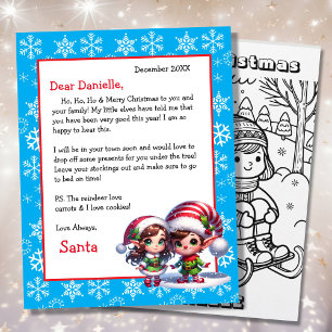 Cute Personalized Letter from Santa Colouring Page