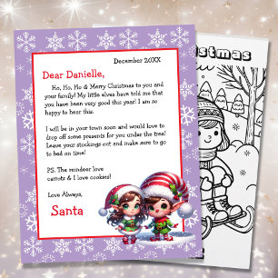 Cute Personalized Letter from Santa Colouring Page