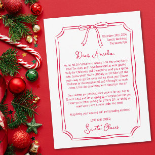 Cute Personalized Letter from Santa Kids Christmas Holiday Card