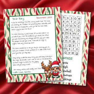 Cute Personalized Letter from Santa Word Search