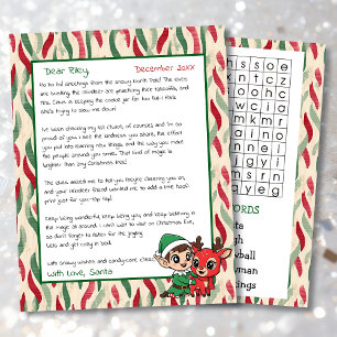 Cute Personalized Letter from Santa Word Search