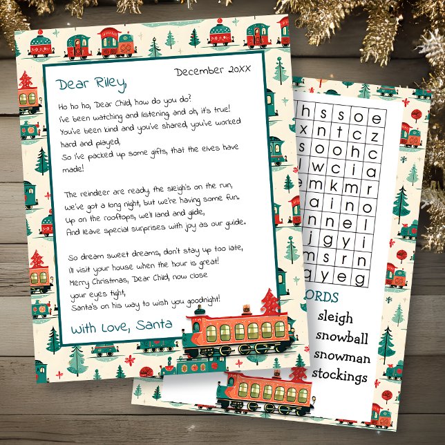 Cute Personalized Letter from Santa | Word Search (Creator Uploaded)