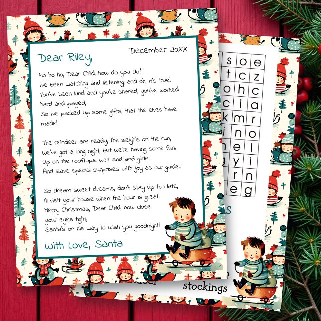 Cute Personalized Letter from Santa | Word Search (Creator Uploaded)