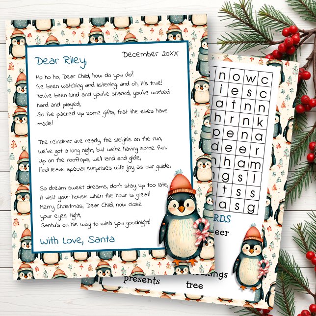 Cute Personalized Letter from Santa | Word Search (Creator Uploaded)