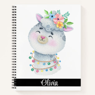 Cute Personalized Llama Notebook