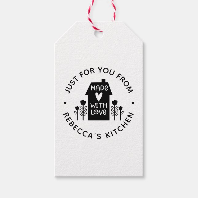 Cute Personalized Made With Love Gift Tag (Front)