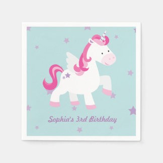 Cute Personalized Magical Unicorn Paper Napkin