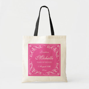Cute personalized maid of honour wedding tote bags
