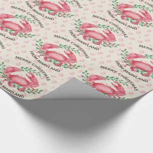 Cute Personalized Maryland Crab Christmas Wrapping Paper