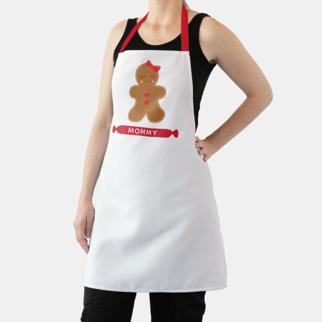 Cute Personalized Mommy Family Christmas Apron (Insitu)