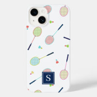 Cute Personalized Monogram Badminton Pattern