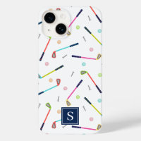 Cute Personalized Monogram Golf Pattern Women