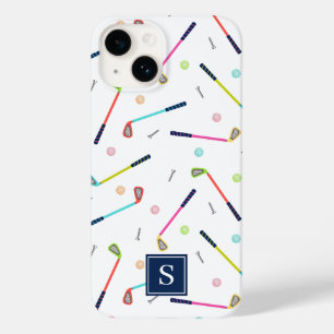 Cute Personalized Monogram Golf Pattern Women Case-Mate iPhone 14 Case