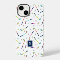 Cute Personalized Monogram Golf Pattern Women