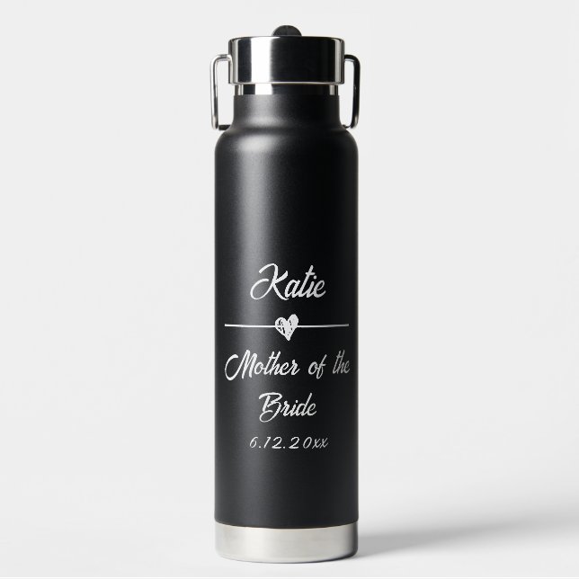 Cute Personalized Mother of the Bride Water Bottle (Front)