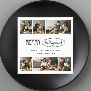 Cute Personalized Mothers Day Family Photo Napkin