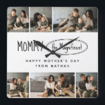 Cute Personalized Mothers Day Family Photo Square Wall Clock<br><div class="desc">Make Every Hour Special with a Custom Photo Wall Clock This Mother's Day, give Mom a gift that keeps on giving – the gift of precious time and family. Our custom photo wall clock lets you showcase a cherished family photo right in the centre, surrounded by easy-to-read numerals. Imagine Mom's...</div>