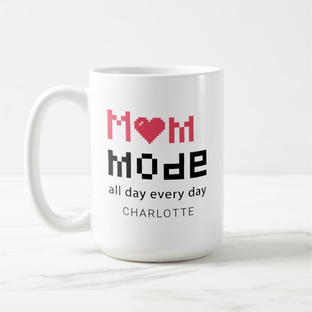 Cute Personalized Mothers Day Funny Mom Gag Coffee Mug (Left)