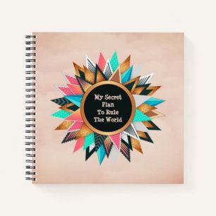 Cute Personalized My Secret Plan Typography Notebook