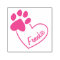 Cute Personalized Name Paw Print on Heart Stamp