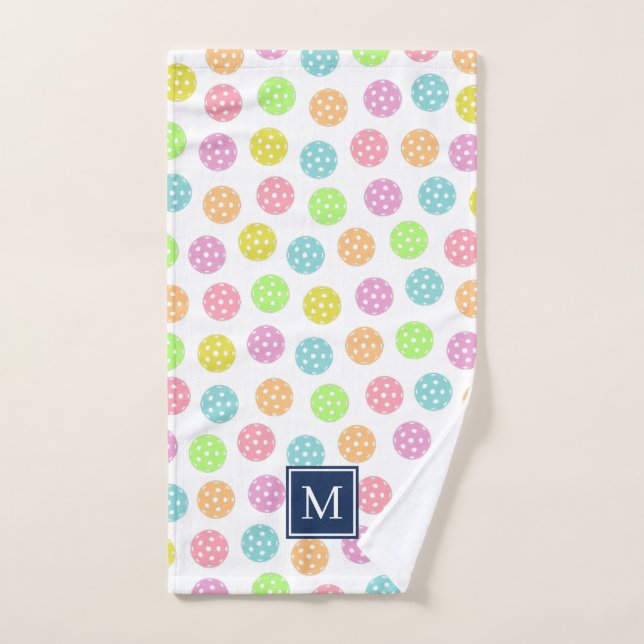 Cute Personalized Name Pickleball Balls Hand Towel (Hand Towel)