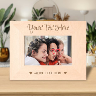 Cute Personalized Name Text Typography Script  Etched Frames