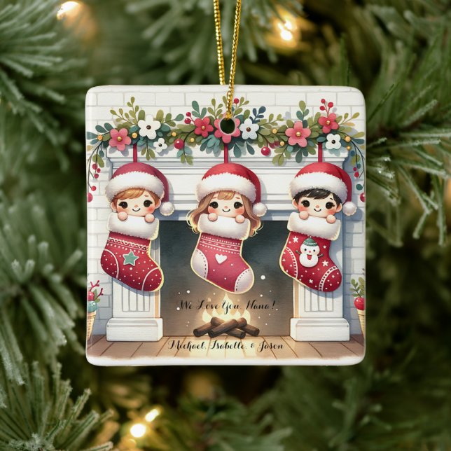 Cute Personalized Nana Ornament From Grandchildren (Tree)