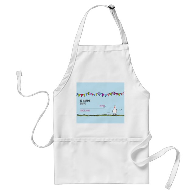 Cute Personalized Nautical Seagull Standard Apron (Front)