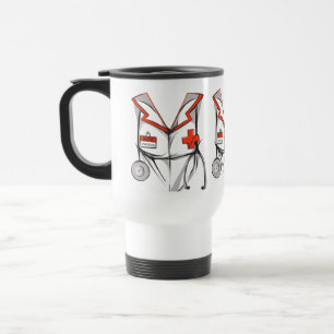 Cute Personalized Nurse Scrubs Outfit Name Travel Mug